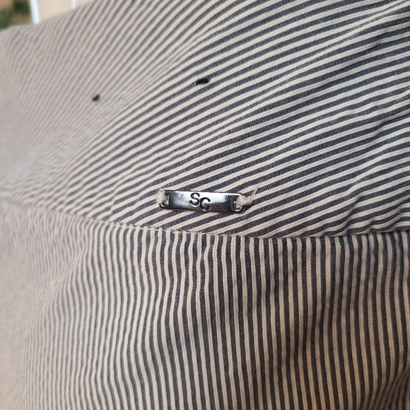 S.C. & Co Women's Striped Blue White Bodycon Casual Knee Lenght Short size 6 - Picture 5 of 12